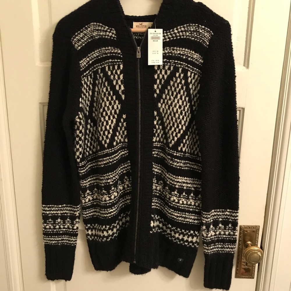 Hollister Sweater Zip Up Jacket With Hood